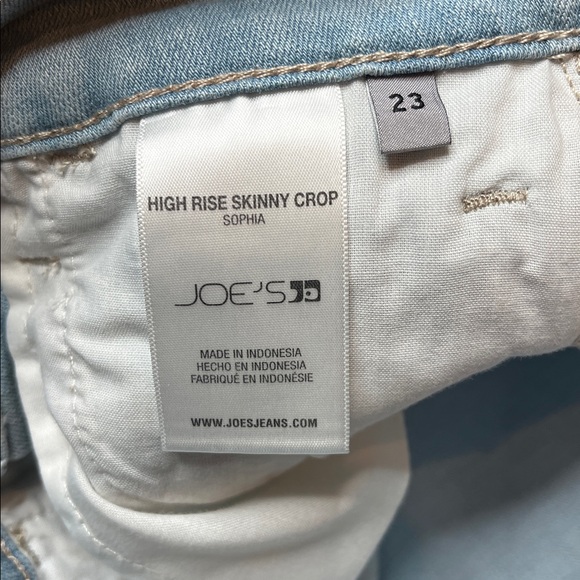 Joe's Jeans Women's Light Blue Jeans high rise skinny crop Sophia size 23 nwt - Picture 3 of 10